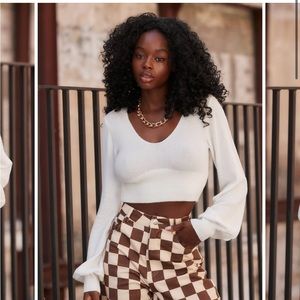 12TH TRIBE! Balloon sleeve cropped sweater